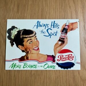 VTG 1997 Pepsi Cola Postcard Always Hits The Spot More Bounce To The Ounce Retro